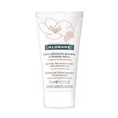 Klorane Crème Dépilatoire Apaisante à l'Amande Douce Visage & Zones Sensibles Tube 75ml