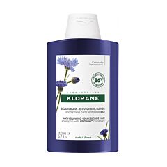 Klorane Déjaunissant - Cheveux Gris, Blonds - Shampooing à la Centaurée Bio Flacon 200ml NF