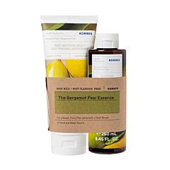 Korres The Bergamot Pear Essence Lait Corporel Adoucissant + Nettoyant Corporel Renouvellant 250ml GRATUIT