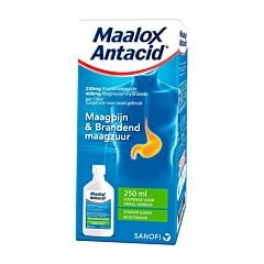 Maalox Antacid Sans Sucre Goût Menthe 230mg/400mg par 10ml de Suspension Buvable Flacon 250ml