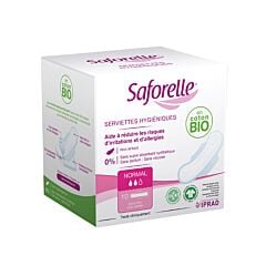 Saforelle Coton Protect Serviettes Hygiéniques Normal Extra Fines avec Ailettes 10 Pièces