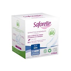 Saforelle Coton BIO Maandverbanden Nacht 10 Stuks 