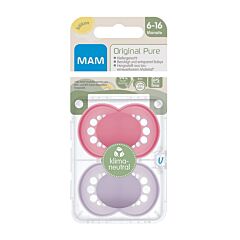 Mam Original Pure Fopspeen - 6-16 Maanden - 2 Stuks
