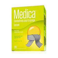 Medica Comprimés pour la Gorge Arôme Lemon 36 Comprimés à Sucer	