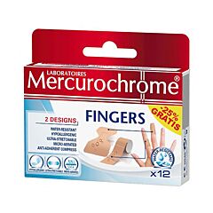 Mercurochrome Fingers Pansements Doigts Promo 12 Pièces + 3 Gratuits