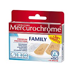 Mercurochrome Familie 50 Pleisters +18 Gratis