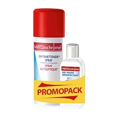 Mercurochrome PACK PROMO Spray Antiseptique 100ml + Gel Mains Désinfectant 75ml GRATUIT