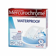 Mercurochrome Pansements Waterproof XXL 10x7cm 10 Pièces