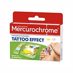 Mercurochrome Pansements Transparents Effet Tattoo 12 Pièces