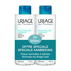 Uriage Eau Micellaire Thermale Peaux Normales à Sèches PROMO Pack Duo 2x500ml
