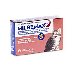 Milbemax Ontworming - Kleine Katten/ Kittens - 2 Filmomhulde Tabletten