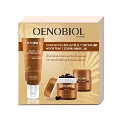 Oenobiol Coffret Joli Teint Cure de 2 Mois 2x30 Gélules + Fluide Lacté Autobronzant Tube 100ml
