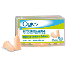 Quies Protection Auditive Mousse Confort Chair Bruits Forts 35dB 3 Paires