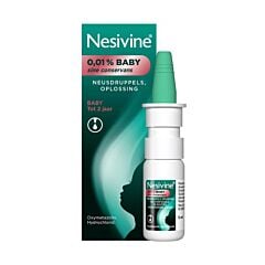 Nesivine 0,01% Baby Sine Conservans Solution Nasale en Gouttes Bébés jusqu'à 2 Ans 5ml