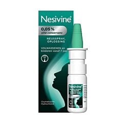 Nesivine 0,05% Sine Conservans Solution pour Pulvérisation Nasale Adultes & Enfants dès 7 Ans Spray 10ml