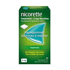 Nicorette Freshmint 2mg Nicotine 30 Gommes à Mâcher	