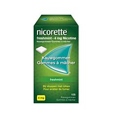 Nicorette Freshmint 4mg Nicotine 105 Gommes à Mâcher