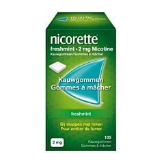 Nicorette Freshmint 2mg Nicotine 105 Gommes à Mâcher