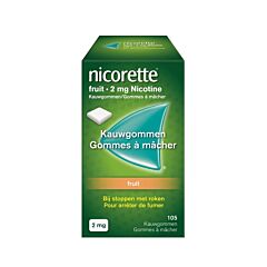 Nicorette Fruit 2mg Nicotine 105 Gommes à Mâcher