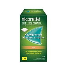 Nicorette Fruit 4mg Nicotine 105 Gommes à Mâcher