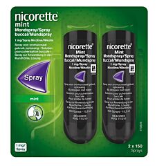 Nicorette Mint 1mg/Spray Nicotine 150 Doses 2 Pièces