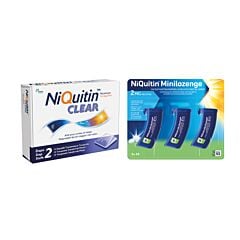 NiQuitin Combitherapie Clear Patch 14mg 14 stuks + Minilozenge 2mg 60 Stuks