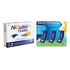 NiQuitin Combitherapie Clear Patch 14mg 21 stuks + Minilozenge 2mg 60 Stuks