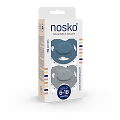 Nosko Sucettes Whale Blue + Mouse Grey 6-18M 2 Pièces