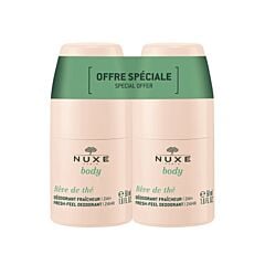 Nuxe Body Rêve De Thé 24u Verfrissende Roll-On Deodorant 2x50ml