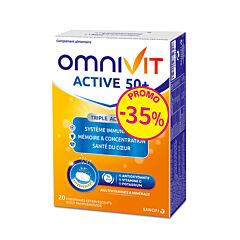 Omnivit Active 50+ 20 Comprimés Effervescents PROMO -35%