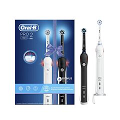 Oral-B Pro 2 2900 Brosses à Dents Electriques Noire & Blanche 1 Duo