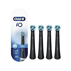 Oral-B iO Ultimate Clean Brossettes de Rechange - Noir - 4 Pièces