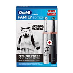 Oral-B Gezinseditie Star Wars Pro3 Elektrische Tandenborstel Zwart 1 Stuk + Junior 1 Stuk