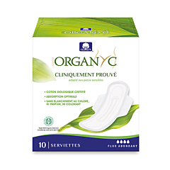 Organyc Serviettes Super Coton Bio - 10 Pièces