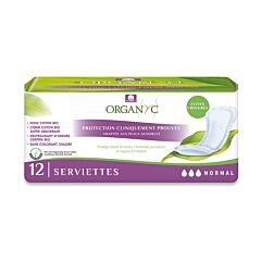 Organyc Serviettes - Fuites Urinaires Normale - 12 Pièces