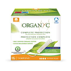 Organyc Tampon Compact Super Plus Coton Bio - 16 Pièces