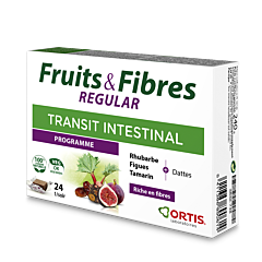 Ortis Fruits & Fibres Regular Transit Intestinal 24 Cubes à Mâcher