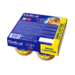 Delical Crème Dessert HP-HC Sans Lactose Café Pot 4x125g