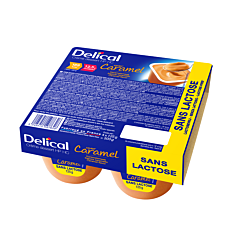 Delical Crème Dessert HP-HC Sans Lactose Caramel Pot 4x125g