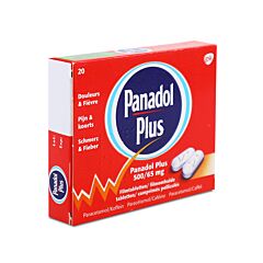 Panadol Plus 500mg/65mg Douleurs & Fièvre 20 Comprimés