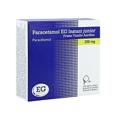 Paracetamol EG Instant Junior 250mg Granulés Fraise-Vanille 20 Sachets