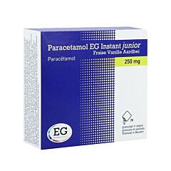 Paracetamol EG Instant Junior Vanille/Aardbei 250mg 20 Zakjes