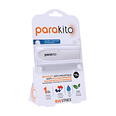 Parakito Bracelet Anti-Moustique Adulte - Blanc - 2 Recharges - 1 Pièce