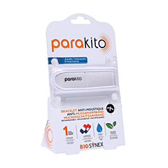 Para'kito Bracelet Anti-Moustique Adulte - Blanc - 2 Recharges - 1 Pièce