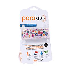 Para'kito Bracelet Anti-Moustique Adulte - Fun Fleurs - 2 Recharges - 1 Pièce