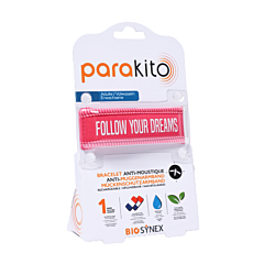 Parakito Bracelet Anti-Moustique Adulte - Good Vibes Fuchsia - 2 Recharges - 1 Pièce