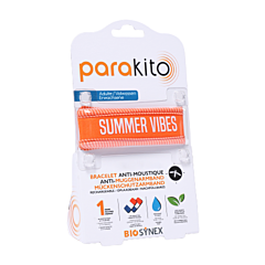 Para'kito Bracelet Anti-Moustique Adulte - Good Vibes Orange - 2 Recharges - 1 Pièce