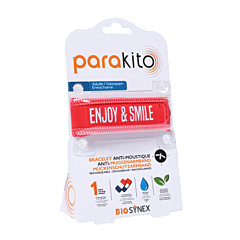 Parakito Bracelet Anti-Moustique Adulte - Good Vibes Rouge - 2 Recharges - 1 Pièce