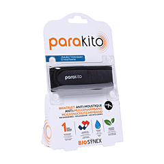 Parakito Bracelet Anti-Moustique Adulte - Noir - 2 Recharges - 1 Pièce