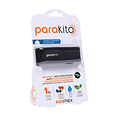 Para'kito Bracelet Anti-Moustique Adulte - Noir - 2 Recharges - 1 Pièce